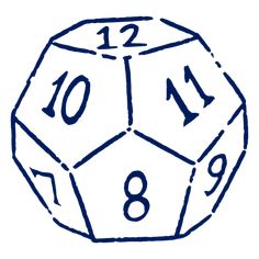 a dice with numbers drawn on it