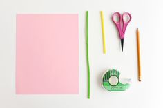 craft supplies laid out on a white surface