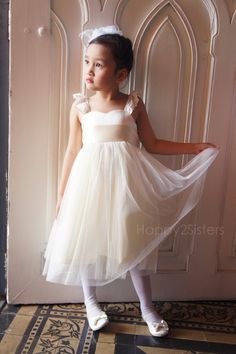 Flower girl dress for wedding Peacock Ribbon, Toddler Wedding Dress, Champagne Flower Girl, Tea Length Tulle, Toddler Girl Dress