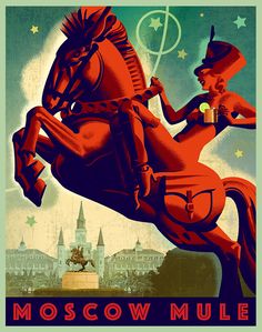 an old poster shows a man riding a horse