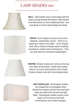 the different types of lamps are shown in this article, which shows how to use them