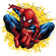 a spider man is sitting on the ground with his legs crossed and arms spread out