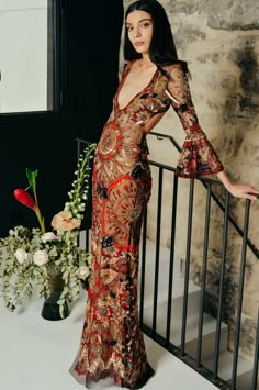 Праздничное платье Look Gatsby, Cucculelli Shaheen, Floral Evening Dresses, Mode Hippie, Bohol, Looks Street Style, 인물 사진