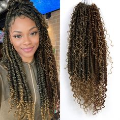 PRICES MAY VARY. NEW Passion twist hair : 100% handmade by professional braiders. Then join some free loose curly hair . Pre-twist Passion Braid hair, no frizz, no chemicals, no shedding, no tangles, curly Black female crochet hair extensions. 2 Pack of Passion Twist Hair : the 18 inch passion twist crochet hair package includes 2 pack of braided hair , 12 roots/pack . 24 roots in toll , Use it with other colors to make you more attractive. Material : The crochet braided hair made of 100% high q Yanky Twists Crochet Hair, Boho Passion Twists, Short Passion Twist, Dream Hairstyles, Braided Crochet, Passion Twist Hair, Loose Curly Hair, Crochet Needle, Crochet Hair Extensions