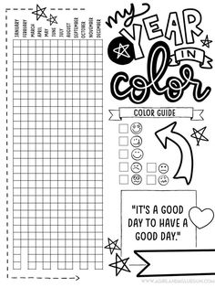 the new year in color activity sheet for kids to practice their handwriting and writing skills