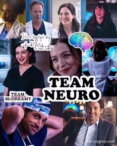 the poster for team neuro shows many different people smiling and having fun with each other