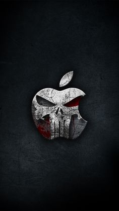 an apple logo with the skull on it