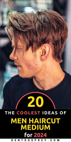 Discover the ultimate style with 2024's guide to 20 medium men's haircuts. Embrace trendy looks that will dominate this year. Whether you're interested in curly, mid-length, or long hair, our guide offers a comprehensive selection. Explore mid-length straight and curly haircuts, fades, and wavy styles to find the perfect medium men's haircut that suits your personality and fashion preferences. Mens Short To Medium Hairstyles, Men's Medium Hair Length, Men Midlength Haircuts, Mens Haircut Large Forehead, Side Swept Fringe Men, Mens Haircut Long On Top Straight Hair, Thick Mens Haircut, Hairstyles For Men With Thick Hair, Men’s Medium Straight Hair Cuts