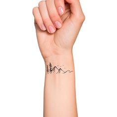 Mountain Tattoo Simple Wrist, Vancouver Tattoo Ideas, Wave And Mountain Tattoo, Mountain Wave Tattoo, Mountain Tattoo Ideas, Small Nature Tattoo, Small Mountain Tattoo