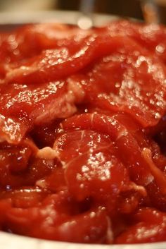 a close up view of some food in a bowl