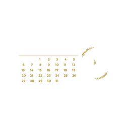 a calendar with gold leaves on it