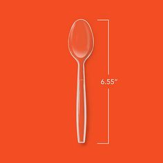 an orange background with a measuring tape and a spoon on it, as well as the measurements for each spoon