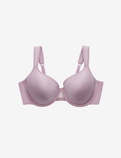 24/7® Perfect Coverage Bra, Mauve - Thirdlove - Nylon/Spandex Foam Cups, Full Coverage Bra, Everyday Bra, Padded Bra, Bra Straps, Large Bust, Lay Flat, Double Layer, Memory Foam