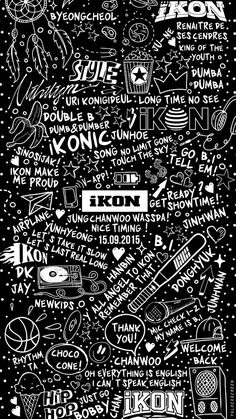 a black and white poster with words all over it