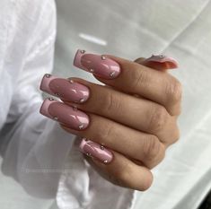 French With Diamonds Nails, Pink French Tip Acrylic Nails, Pink French Tip, 2023 Aesthetic, Hello Nails, Sassy Nails, French Tip Acrylic Nails, Pink French, Blush Nails