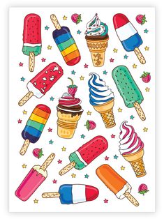 an image of ice cream stickers