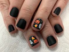 #1 #aesthetic #tiktok #nails #nailart #nailpolish #nailsofinstagram #naildesign #nailstagram #nailsoftheday #halloween #halloweennails #nailart #shortnails #natural #naturalnails #ghost #pumpkin #purple #black #gelnails Fall / Halloween Nail Ideas, Black Halloween Dip Nails, Halloween Nail Designs For Kids, Halloween Nail Designs For Short Nails, Halloween Designs For Short Nails, Halloween Gel Nails Short Simple, Holloween Nails 2022 Short, Halloween Nail Designs Short Nails, Halloween Kids Nails