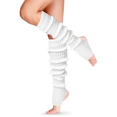 PRICES MAY VARY. What you get: you will receive a pair of knitted leg warmer in white, which are adorable for you, you can match them with shorty boots or your taller boots, skinny jeans and shorter skirt, easy to attract people's attention Soft and warm material: these over the knee leg warmers are mainly made of acrylic fiber with knit crocheted, which are soft and quality, reliable material can serve you for a long time, warm and stretchy, keeping the socks stay in place on your legs Suitable Ballet Leg Warmers, Thigh High Leg Warmers, Dance Sports, Crochet Leg Warmers, Roller Disco, Knit Leg Warmers, Leg Warmer, 80s Party, Athletic Looks