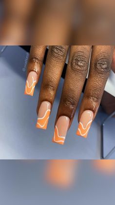 Orange Nails, Glow Up?, Makeup Inspo, Stylish Nails, Cute Nails, Nail Colors, Acrylic Nails