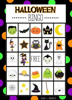 a printable halloween bingo game for kids