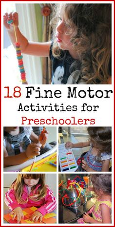 18 Fine Motor Activities for Preschoolers. Love how lots of these ideas use stuff you already have around the house. #kids, #education Fine Motricity Activities, Motor Activities For Preschoolers, Fine Motor Activities For Preschoolers, Car Activities, Activities For Preschoolers