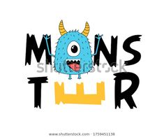 a blue monster with horns on it's head and the words monss tier