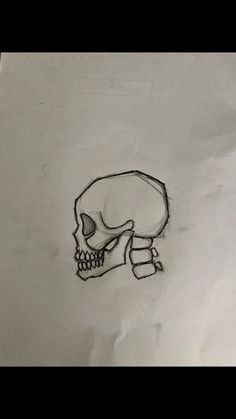 a drawing of a skull with one hand on it's face and the other hand holding