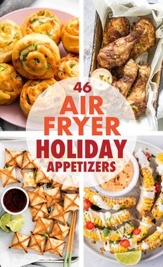 air fryer holiday appetizers with text overlay