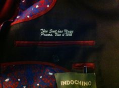 there is a label on the tie that says indochino