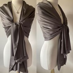 A lovely Silk Blend Charcoal Grey Wrap/Shawl/Scarf - Lightweight  Silk Blend material, with a slight sheen to the fabric Drapes beautifully, lots of material A perfect Accessory for Bridesmaids 30% Silk - 70% Viscose Gentle Wash, Delicate Spin, Do not Tumbledry Length - 72"/183cms - Extra Long Width -  28"/71cms This Wrap/Scarf drapes beautifully, stunning over a Special dress, or, layered over Tops and Jackets for a classic Look, a perfect accessory for any Occasion. "My Wraps and Scarves are a Elegant Shawl With Traditional Drape, Classic Silk Scarf For Weddings, Elegant Silk Scarf With Satin Finish For Weddings, Classic Silk Scarf For Wedding, Elegant Silver Shawl For Formal Occasions, Silk Shawl For Wedding, Elegant Silk Shawl Traditional Drape, Elegant Party Shawl With Traditional Drape, Elegant Silk Dupatta For Wedding