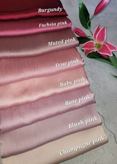 Colours That Match With Pink, Fabric Colors For Dresses, Hijabs For Wedding, Fabric Names List, Drape Style Dresses, Organza Fabric Dresses, Gifts To Give, Light Pink Hijab, Colour Combinations Clothes