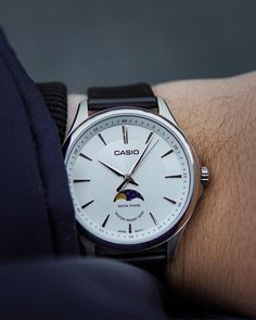 A beautiful Casio Moon Phase Credit: watches_in_the_north Collar T Shirt, Corporate Gifts, Timeless Elegance, Moon, India, Collar, T Shirt