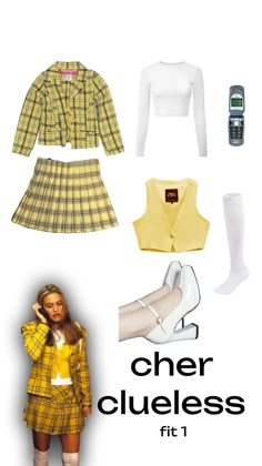 Cher Clueless Halloween Costume, Clueless Birthday, Ootd Yearbook, Cher Clueless Costume, Cher Clueless Outfit, Cher Fashion, Cher Looks, Cher Costume, Clueless Costume