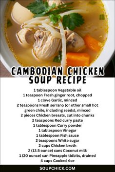 a soup recipe with chicken and vegetables in it