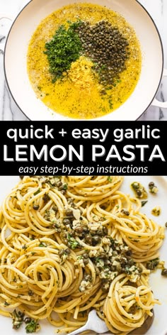 quick and easy garlic lemon pasta recipe that's ready in less than 30 minutes