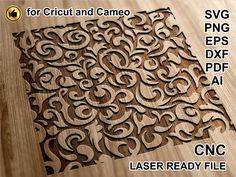 laser cut wood pattern for cricut and cameo - svg png eps dxf