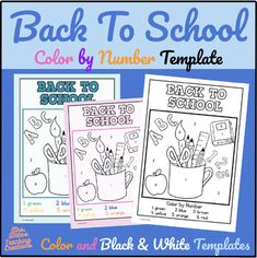 back to school color by number templates