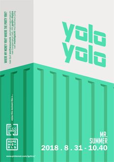 the poster for yolo volo's summer tour is shown in green and white