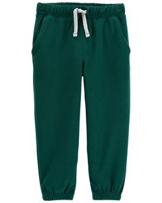 Pull-On Fleece Sweatpants | carters.com French Terry Pants, Green French, Baby Boy Pants, Fleece Sweatpants, Free Shoes, Kids Pants, Pull On Pants