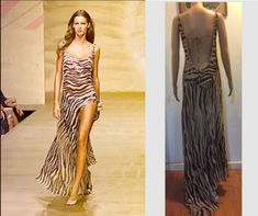 BLUMARINE Vintage SS2000 Runway Zebra Print Open Back Embellished Dress IT42 | eBay Vintage Blumarine Dress, Green Runway Dress, Blumarine Vintage, Green Runway, Blumarine Dress, Silk Summer Dress, Dream Wishlist, Zebra Print Dress, Runway Dresses