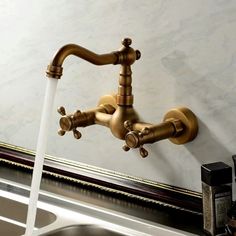 a faucet with water running out of it