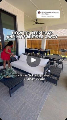 2.6K reactions · 57 shares | I tried the Pinesol hack to make sure we don’t have any flies inside & outside.
It works! 

All you need is Pinesol because pine oil repels flys. 

Literally have not seen a fly since I started this last year

Comment “shop” and I’ll send a link to my outdoor favorites like my patio furniture & everything in this video 

you must be following me to get the link or it will go to spam. 

patio makeover video coming soon ❤️❤️
you can also find these items on my LTK page @mylifeisqueen 

Have you tried this hack? Shout out to the internet man. You learn something new everyday 🤣

https://liketk.it/4L5LJ

#patiodecor #patio #patiodesign #outdoorliving #patiofurniture #homedecor #outdoordecor #outdoorfurniture #outdoordesign #backyard #patiolife #garden #outdoorlivin Pine Sol, Something New Everyday, Pine Oil, Women Laughing, Learn Something New Everyday, Backyard Diy Projects, Patio Makeover, Learn Something New, Backyard Projects