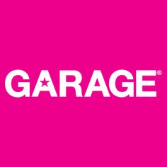 the word garage on a pink background