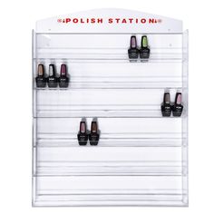 PRICES MAY VARY. High Quality Acrylic Rack with Pink Box ( Great for gift and Personal or Salon Display use) _20.5_ W x 24_H x 2_D Sign Dimensions_ 20.5_ x 4_ 6 Rows - Holds up to 90 to 120 Bottles (Depends on size of the nail polish bottle) Sign is Optional to Mount and Removable; Easy Assembly. FUJI Brand - Quality you can count on it, Thick Acrylic, Transparent Clear, Strong Hold High Quality Acrylic Nail Rack Wall Display Use to Hold and Display Nail Polish Bottles for Easy Selection Keeps B Clear Nail Polish Wall Rack, Picture Frame Nail Polish Rack, Acrylic Nail Polish Display, Nail Polish Display Rack, Nail Polish Wall, Nail Rack, Nail Polish Wall Rack, Wall Mounted Organizer, Nail Polish Shelf