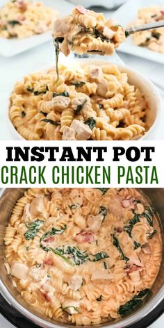 Crack Chicken Pasta takes weeknight comfort food to a new level. Made in the Instant Pot, this creamy chicken pasta packed with cheese, spinach, and bacon is cooked in 30 minutes! Quick Chicken Dinner, Creamy Chicken Pasta, Shugary Sweets, Meal Train Recipes, Best Instant Pot Recipe, Instant Pot Recipes Chicken, Chicken Pasta Recipes, Instant Pot Dinner Recipes