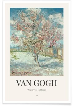 van gogh poster with a tree in bloom