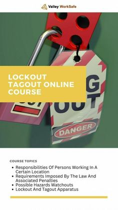 a lockout tagout online course with instructions on how to use it in the workplace