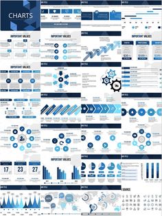 a blue and white info sheet with numbers, symbols, and other things on it