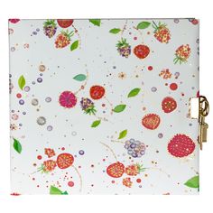 a white case with flowers and leaves on it