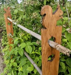 a wooden fence that has been made to look like a lizard on it's back